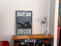 1993 Original Pearl Jam Eddie Vedder West Coast Concert Tour Poster Vtg Art Ames