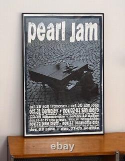 1993 Original Pearl Jam Eddie Vedder West Coast Concert Tour Poster Vtg Art Ames