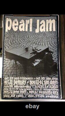 1993 Pearl Jam Fall Tour Poster Ames Brothers San Fran Vegas Seattle Mint