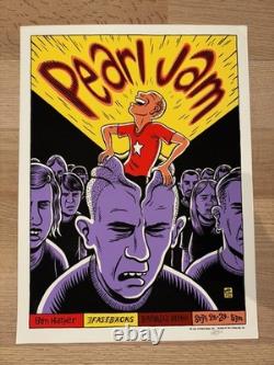 1996 Pearl Jam Concert Poster Randalls Island, NY Signed Sutton Ames