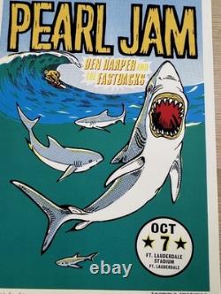 1996 Pearl Jam Poster Ft. Lauderdale FL Near Mint S/N Ames