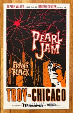 1998 PEARL JAM Poster Ames Chicago United Center Troy Alpine Valley Print IL MI