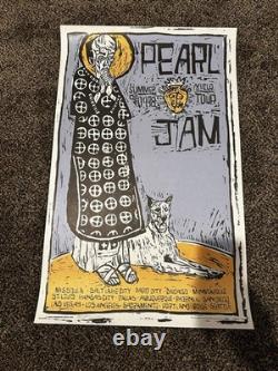 1998 PEARL JAM Tour Poster Pilate Missoula To Seattle Summer Yield Tour