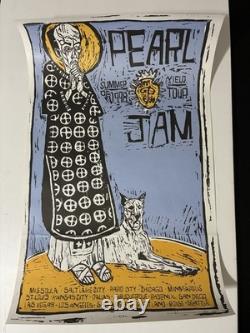 1998 PEARL JAM Tour Poster Pilate Missoula To Seattle Summer Yield Tour (CREASE)