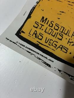 1998 PEARL JAM Tour Poster Pilate Missoula To Seattle Summer Yield Tour (CREASE)