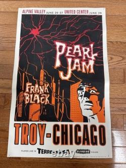 1998 Pearl Jam & Frank Black Show Poster Chicago & Alpine Valley