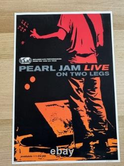 1998 Pearl Jam Poster Live on Two Legs Promo Near Mint S/N Ames