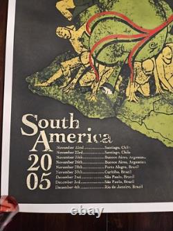 2005 Pearl Jam Tour Poster Chile, Buenos Aires, Rio de Janeiro, South America