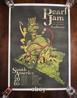2005 Pearl Jam Tour Poster Chile, Buenos Aires, Rio de Janeiro, South America