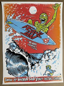 2009 Pearl Jam Sydney Australia Limited Screen Print Concert Poster Ben Brown