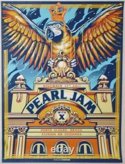 2011 Pearl Jam with X Porto Alegre Brazil Silkscreen Concert Poster by Munk One