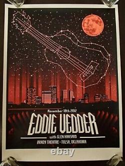 2012 EDDIE VEDDER pearl jam TULSA OKLAHOM concert poster Munk ONE no ames bros