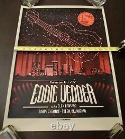 2012 EDDIE VEDDER pearl jam TULSA OKLAHOM concert poster Munk ONE no ames bros