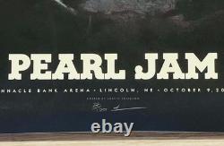 2014 Pearl Jam Lincoln NE Justin Erickson A/P 27/100 Signed Poster