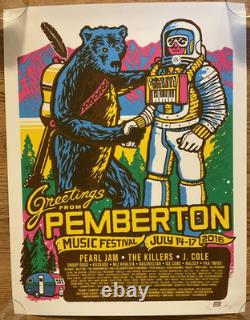 2016 Greetings From Pemberton Poster Pearl Jam The Killers J Cole Snoop Dog