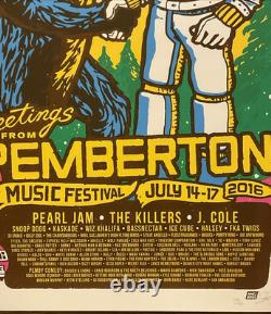 2016 Greetings From Pemberton Poster Pearl Jam The Killers J Cole Snoop Dog