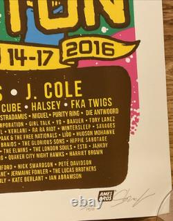 2016 Greetings From Pemberton Poster Pearl Jam The Killers J Cole Snoop Dog