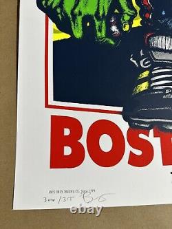 2016 Pearl Jam Fenway Park Boston Green Monster Artist Signed Concert Poster S/N