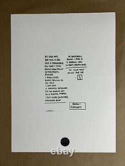 2016 Pearl Jam Fenway Park Boston Screen Print 2-sided Concert Poster Shuss MINT