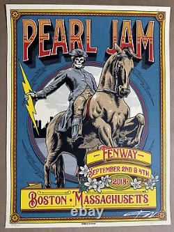 2018 Pearl Jam Fenway Park Boston Artist Signed Poster Ian Williams S/N x/300 AE