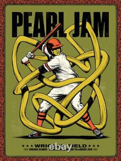 2018 Pearl Jam Wrigley Field Chicago Screen Print Concert Poster Fairclough MINT