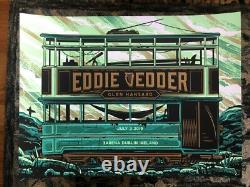 2019 Dublin Ireland Eddie Vedder gig poster Pearl Jam Travis Price silkscreen