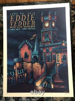 2019 Lisbon portugal Eddie Vedder gig poster Pearl Jam Luke Martin silkscreen