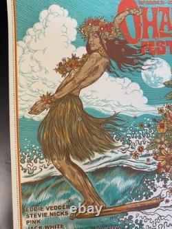 2022 Ohana Festival Eddie Vedder Pearl Jam AP Poster Signed/#'d By Ben Brown