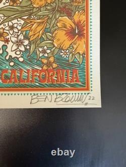2022 Ohana Festival Eddie Vedder Pearl Jam AP Poster Signed/#'d By Ben Brown