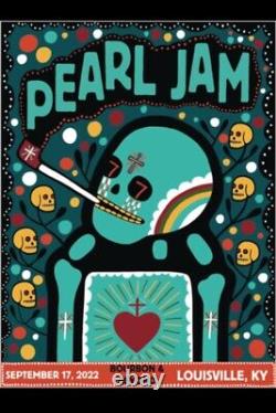 2022 Signed Pearl Jam Poster Bourbon Beyond Louisville KY Mike Egan A/P Concert
