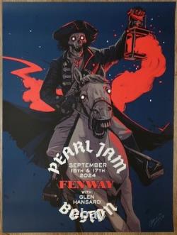 2024 Pearl Jam Boston Silkscreen Concert Poster by Oliver Barrett AP