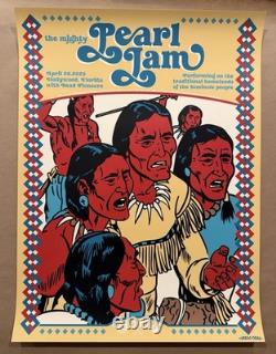 2025 Pearl Jam 4/26 Hollywood FL N2 Screen Print Concert Poster Gregg Deal MINT