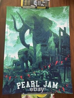9/15 & 9/17 2024 Pearl Jam Boston Fenway Poster AP S/N /300 Artist Danger