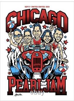 AMES BROS Pearl Jam Chicago Night 2 AP 9/7/2023 Poster Signed Numbered LE 155