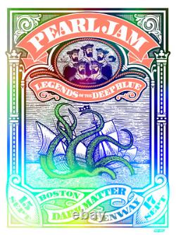 AUTHENTIC Pearl Jam FOIL Variant Poster Fenway Boston 2024 AP S/N /135 Ames Bros