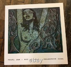 Alessandro Locchi 1996 Pearl Jam Concert Poster In Palasport, Roma Italy