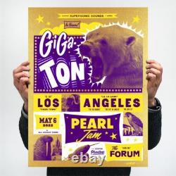 Ames Bros PEARL JAM Gigaton LA Lakers GOLD POSTER Forum Show Signed Print RARE