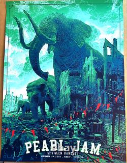 Authentic PEARL JAM Fenway Boston 2024 Screen Print AP Poster SIGNED S/N #/300