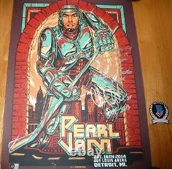 BECKETT PEARL JAM 10-16-2014 DETROIT CHRIS CHELIOS SIGNED WithLYRICS POSTER K96958