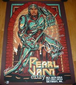 BECKETT PEARL JAM 10-16-2014 DETROIT CHRIS CHELIOS SIGNED WithLYRICS POSTER K96958