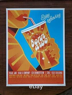 Bonnaroo Poster 2016 AP Signed #/120 Pearl Jam Dead & Co Manchester TN OFFICIAL