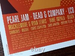 Bonnaroo Poster 2016 AP Signed #/120 Pearl Jam Dead & Co Manchester TN OFFICIAL