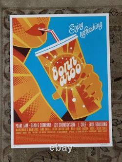 Bonnaroo Poster 2016 Signed, #/120 Pearl Jam Dead & Co Manchester TN OFFICIAL
