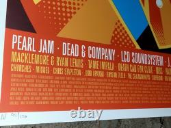 Bonnaroo Poster 2016 Signed, #/120 Pearl Jam Dead & Co Manchester TN OFFICIAL