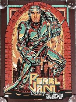 Chris Chelios Signed Pearl Jam Gig Poster Detroit Ins HOF 2013 #24 10/16/14 JSA