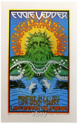 Chuck Sperry Eddie Vedder Long Beach 2011 Pearl Jam Show Card Print Mini Poster