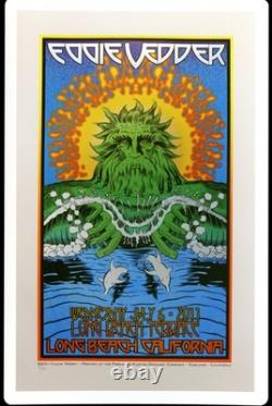 Chuck Sperry Eddie Vedder Long Beach 2011 Pearl Jam Show Card Print Mini Poster