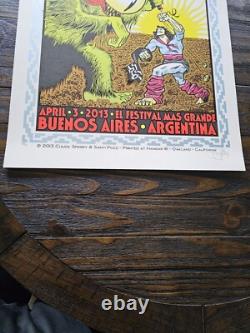 Chuck Sperry Pearl Jam Buenos Aires 2013 Screenprint Poster S/N xx/100