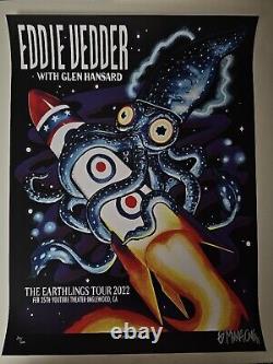 EDDIE VEDDER INGLEWOOD CA 2022 MUNK ONE Signed s/n PEARL JAM Poster Screenprint