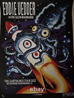 EDDIE VEDDER INGLEWOOD CA 2022 MUNK ONE Signed s/n PEARL JAM Poster Screenprint